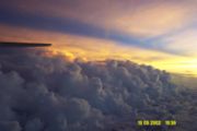 Sunset view of Hurricane Isidore's rainbands photographed at 7,000 feet (2.1 km).