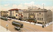 Postcard showing electric streetcars in Richmond, Virginia, where Frank J. Sprague successfully demonstrated his new system on the hills in 1888