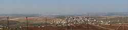 Panoramic view toward Tel Aviv from the Settlement Peduel in the west bank, the Green line passes less than 20�km (12�mi) from central Tel Aviv