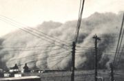 Dust storm approaching Spearman, Texas.