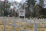 A local memorial in North Carolina in December 2007; US casualty count can be seen in the background.