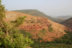 Berber village in the high Atlas in Morocco (Imlil valley)