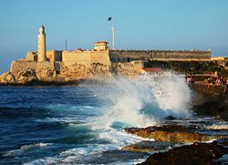 Castillo de los Tres Reyes del Morro (Morro Castle (fortress), built in 1589 to guard the eastern entrance to Havana bay).