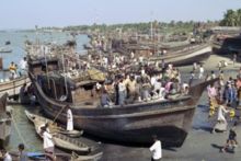 Near the town of Cox's Bazaar in southern Bangladesh. Many industries in Bangladesh are still primitive by modern standards.