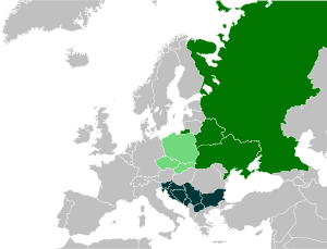 Countries with dominating Slavic ethnicities �����West Slavic �����East Slavic �����South Slavic