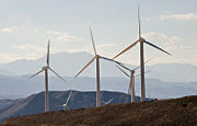 As a further drive toward diversification of energy sources, Iran has also established wind farms in several areas, this one near Manjeel.