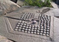 108 shiva lingas carved on the rock at the banks of river Tungabhadra, Hampi