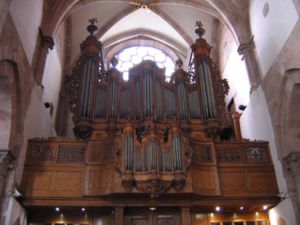 Old Pipe organ in �glise Saint-Thomas, Strasbourg, France.