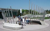 Outdoor pipe organ (hydraulophone), is open to the public to play on at any time of the day or night.