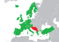 Regular participants in 1992. "Yugoslavia" is coloured in red: 1992 was the last year in which that nation participated under one name.