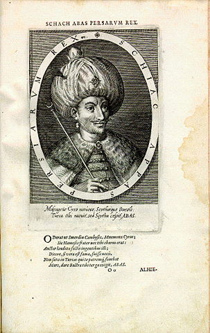 Image:Shah Abbas I engraving by Dominicus Custos - Antwerp artist printer and engraver.jpg