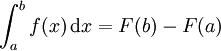 \int_a^b f(x)\,\mathrm dx = F(b) - F(a)