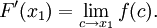 F'(x_1) = \lim_{c \to x_1} f(c).