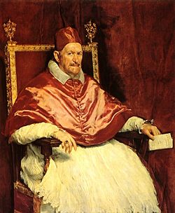 Pope Innocent X, on whose orders the city of Castro was destroyed on September 2, 1649.  Portrait by Diego Vel�zquez.