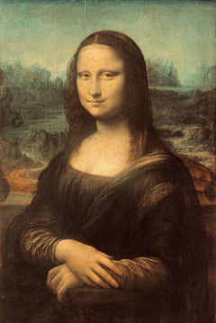 Mona Lisa, Oil on wood panel painting by Leonardo da Vinci.