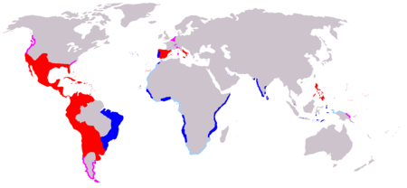 A map of the Spanish and Portuguese Empires in the period of Iberian Union (1581-1640)