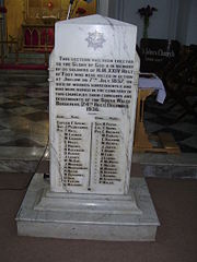 Marble Lectern in memory of 35 British soldiers in Jhelum