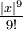 \tfrac{|x|^9}{9!}\!