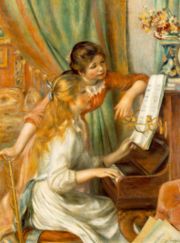 Girls at the Piano, 1892, by Pierre-Auguste Renoir,  Mus�e d'Orsay, Paris.