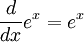 \frac{d}{dx}e^x=e^x