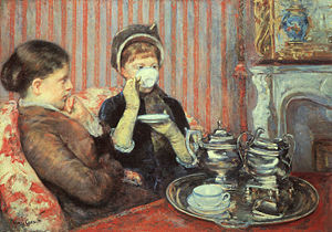 Tea by Mary Cassatt, 1880, oil on canvas, 25 1/2 x 36 1/4 in., Museum of Fine Arts, Boston