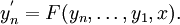 y_n^' = F(y_n, \dots, y_1, x).