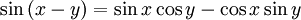 \sin \left(x-y\right)=\sin x \cos y - \cos x \sin y