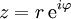  z = r\,\mathrm{e}^{i \varphi}\,