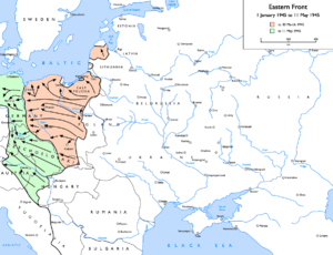 Soviet advances from 1 January 1945 to 7 May 1945: �����to 30 March 1945 �����to 11 May 1945