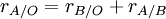 r_{A/O} = r_{B/O} + r_{A/B} \,\!