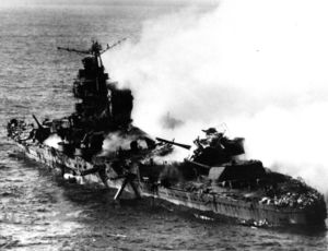 Mikuma shortly before sinking.