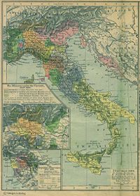 A political map of the Italian Peninsula  circa 1494.