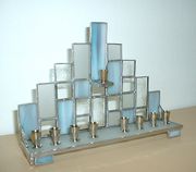 A modern "Tiffany" Hanukkah menorah