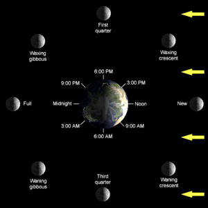 The Earth and Moon, looking at the North Pole