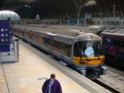 Heathrow Express train at Paddington station