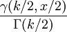 \frac{\gamma(k/2,x/2)}{\Gamma(k/2)}\,