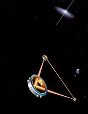 Artist's impression of the space-borne gravitational wave detector LISA