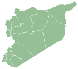 Map of Syria with Damascus highlighted.