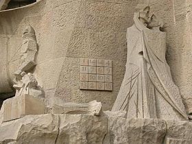 A magic square on the Sagrada Fam�lia church fa�ade.