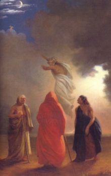 Scene from Macbeth, depicting the witches' conjuring of an apparition in Act IV, Scene I. Painting byWilliam Rimmer