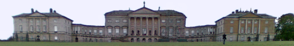 The North Front of Kedleston Hall "has been described as 'the grandest Palladian fa�ade in Britain, and with few rivals anywhere in the world'".