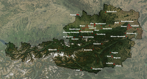 Map showing location of some of the most notable sub-camps of Mauthausen-Gusen