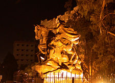 A statue of Saladin at the Damascus citadel.