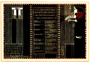 Menu design by Margaret MacDonald Mackintosh.