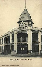 Postcard image of Dakar under French colonial governance, 1900