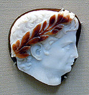 A sardonyx cameo of Claudius.