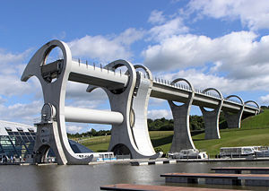 The Falkirk Wheel in Scotland.