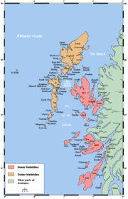 The Hebrides (Outer Hebrides in orange)