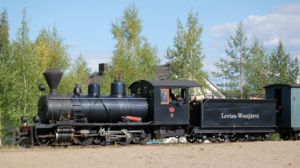 A Finnish narrow gauge Lowisa & Wesij�rvi Railway 2-8-0 steam locomotive #6 (built in 1909) is currently operating on Jokioinen Museum Railway.