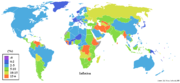 Inflation rates around the world in 2007.